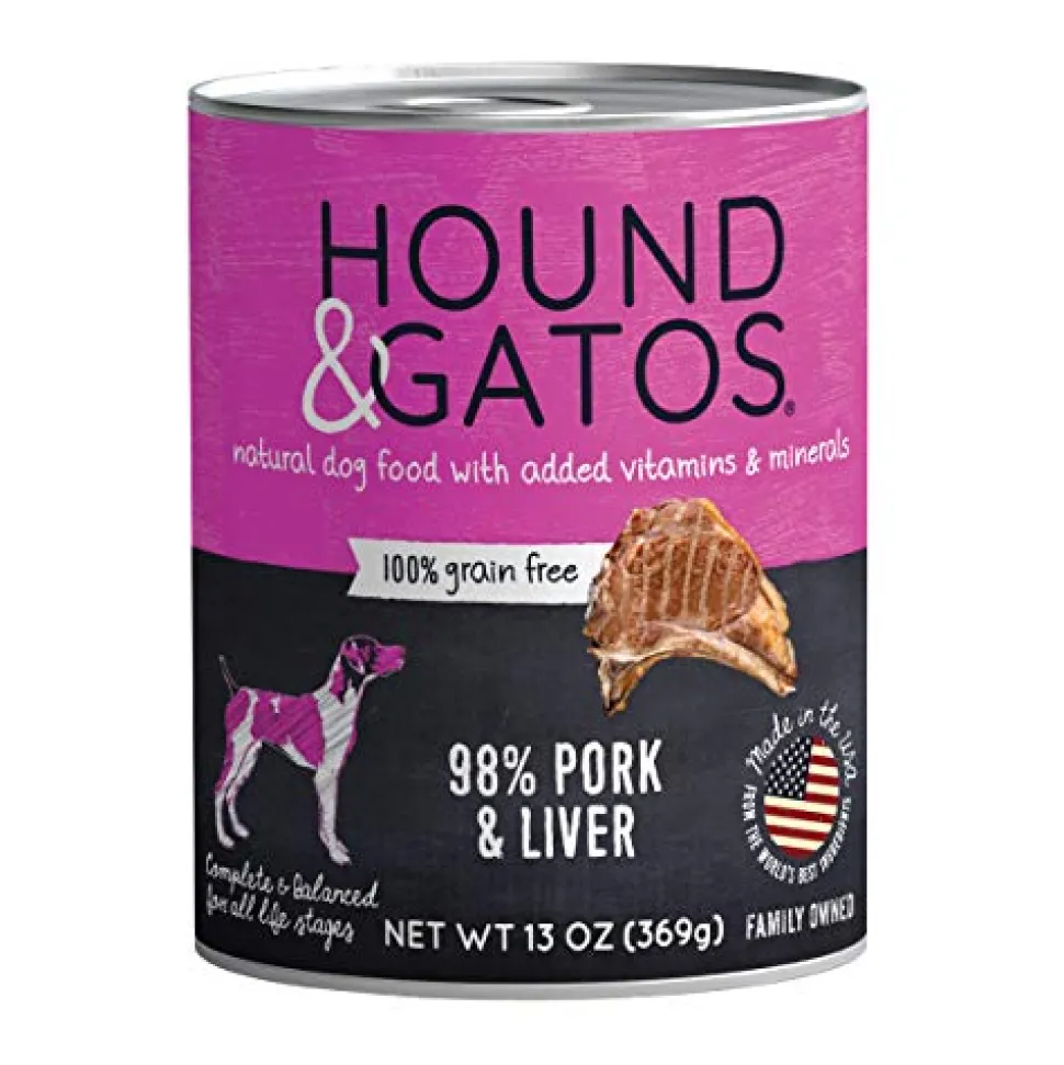 Hound and Gatos Grain-Free Pork Liver Pate Canned Dog Food - 13 Oz - Case of 12