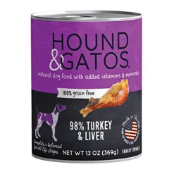 Hound and Gatos Grain-Free Turkey Turkey Liver Pate Canned Dog Food- 13 Oz - Case of 12