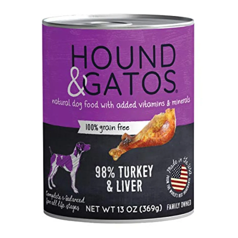Hound and Gatos Grain-Free Turkey Turkey Liver Pate Canned Dog Food- 13 Oz - Case of 12