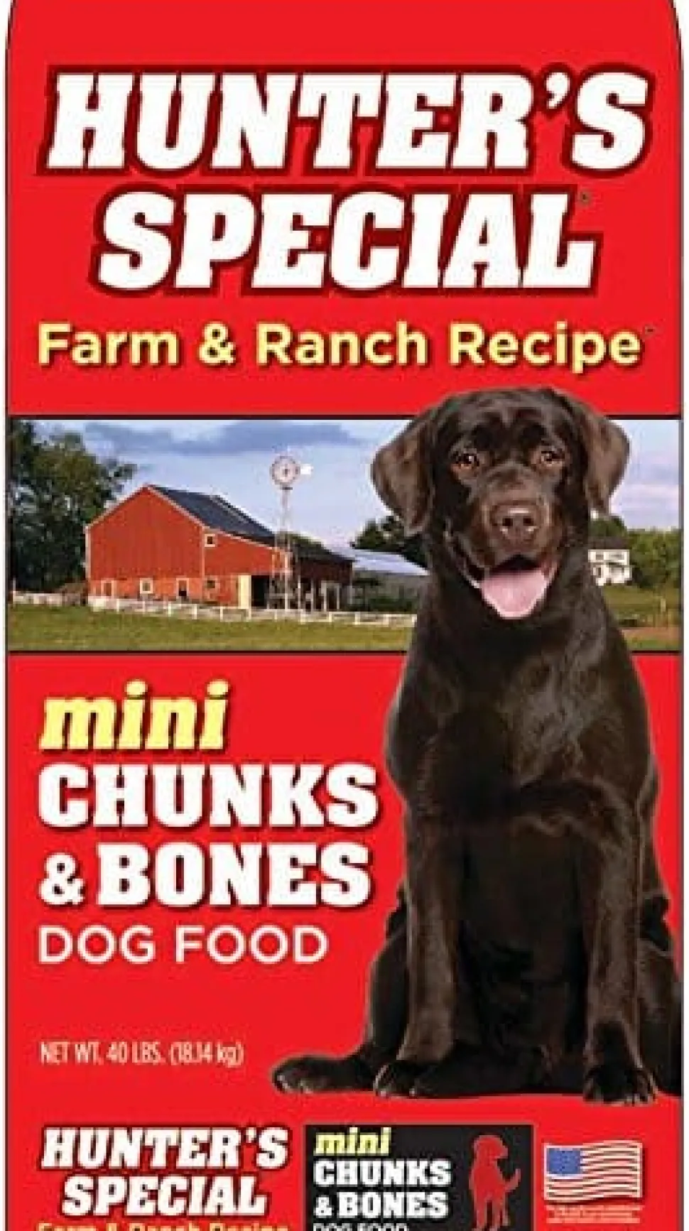 Hunter's Special Farm & Ranch Mini Chunks & Bones Dry Dog Food - 40 Lbs