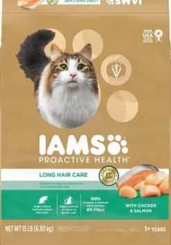Iams Cat Long Hair Dry Cat Food - 15 Lbs