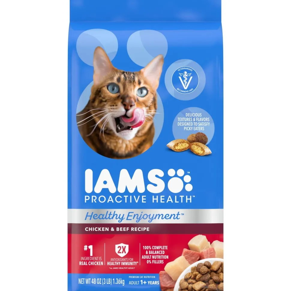 IAMS Healthy Enjoyment Chicken and Beef Dry Cat Food - 3 Lbs