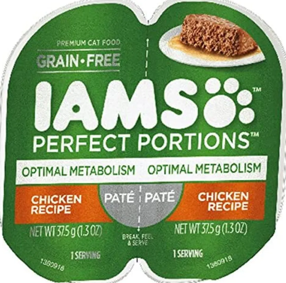 Iams Perfect Portions Healthy Metabolism Chicken Pate Canned Cat Food - 2.6 oz - Case of 24
