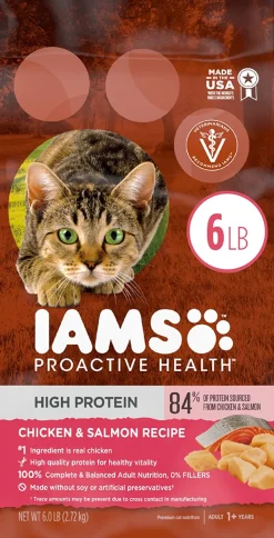 Iams ProActive Health High Protein Chicken & Salmon Dry Cat Food - 6 lb Bag