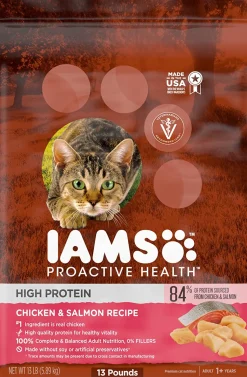 Iams ProActive Health High Protein Chicken & Salmon Dry Cat Food - 13 lb Bag