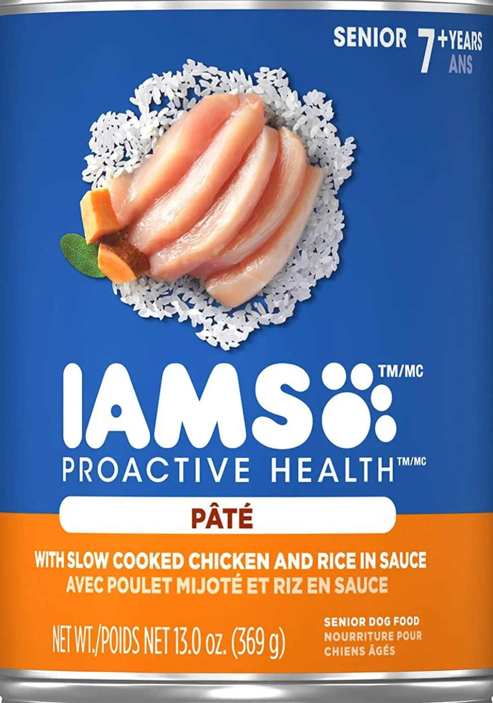 Iams ProActive Senior Slow Cooked Chicken and Rice Canned Dog Food - 13 oz - Case of 12