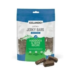 Icelandic+ Chewy Jerky Bars Haddock, Skyr & Strawberries Cat and Dog Jerky Treats - 2.5 Oz