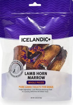Icelandic+ Lamb Marrow Whole Pieces Natural Dog Chews - 4.5 oz