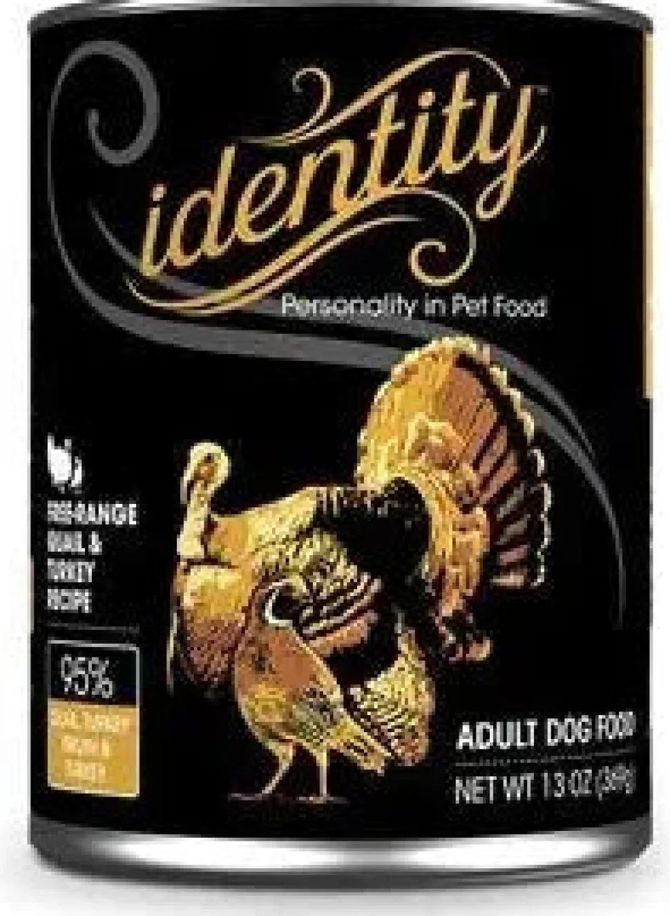 Identity 95% Grass-Fed Quail and Turkey Canned Dog Food - 13 Oz - Case of 12