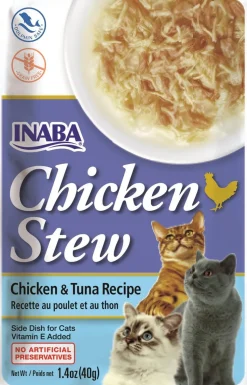Inaba Chicken Stew Side Dish for Cats Cat Treats - Chicken and Tuna - 1.4 Oz - 6 Pack