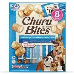 Inaba Churu Bites Soft and Chewy Dog Treats - Chicken and Cheese - .42 Oz - 8 Pack - 6 Pack