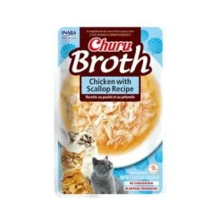 Inaba Churu Chicken and Scallops Broth Wet Cat Food Trays - 1.4 Oz - Case of 6