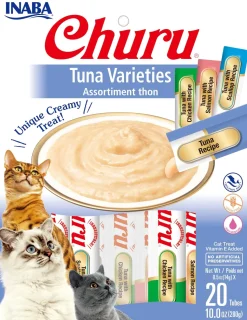 Inaba Churu Puree Cat Treats Variety Pack Cat Treats - Tuna - .5 Oz - 20 Pack