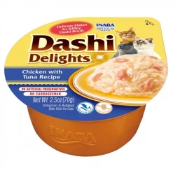 Inaba Dashi Delights Chicken and Tuna Bits in Broth Cat Food Topping - 2.5 Oz - Case of 6
