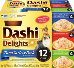 Inaba Dashi Delights Tuna Variety in Broth Wet Cat Food Tray - Variety Pack - 2.5 Oz - Case of 12 - 8 Pack
