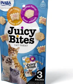Inaba Juicy Bites Cat Treats - Scallop and Crab - .4 Oz - 3 Pack - 6 Pack