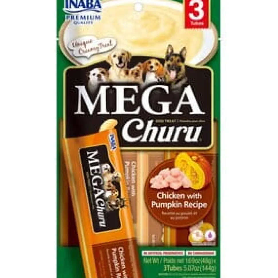 Inaba Mega Churu Soft and Chewy Dog Treats - Chicken and Pumpkin - 5.07 Oz - 6 Pack