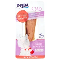 Inaba Tuna Fillet Grilled Xtender with Flavored Broth Cat Treats - Tuna - .52 Oz - 6 Pack