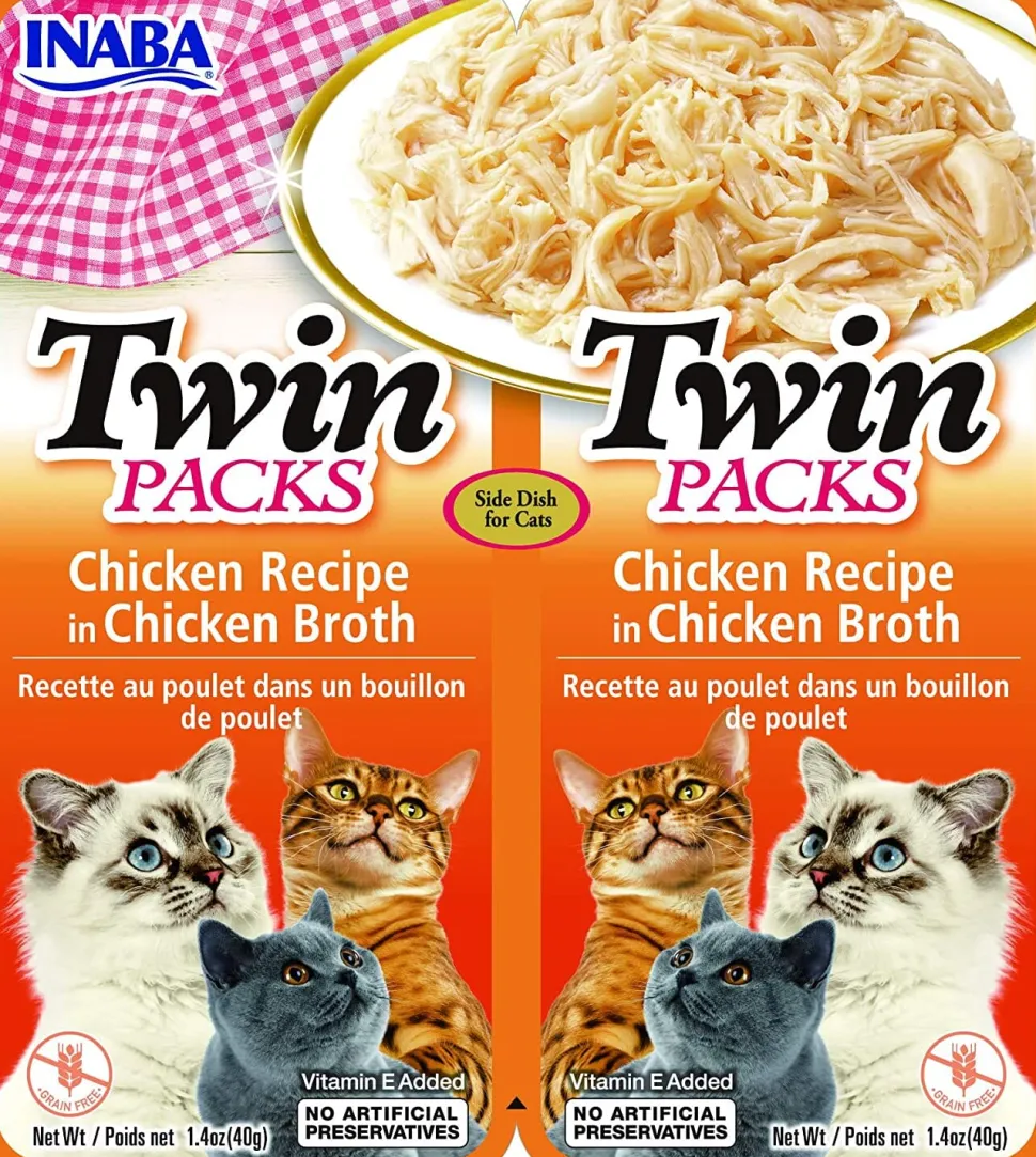Inaba Twin Packs In Flavored Broth Cat Treats - Chicken - 1.4 Oz - 2 Pack - 6 Pack