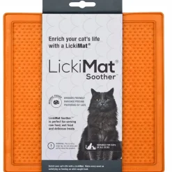 Innovative Pet Lickimat Classic Soother Slow Feeding Mat for Cats - Orange