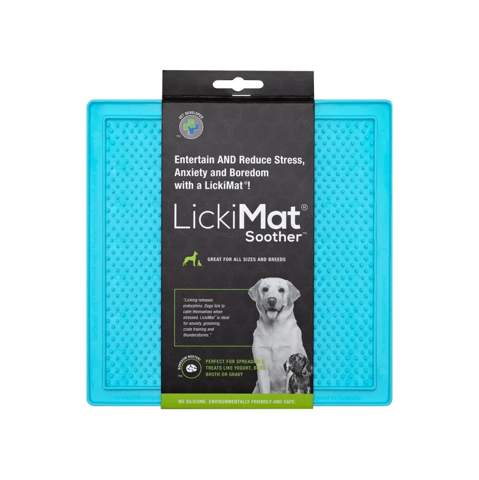 Innovative Pet Lickimat Classic Soother Slow Feeding Mat for Dogs - Turquise