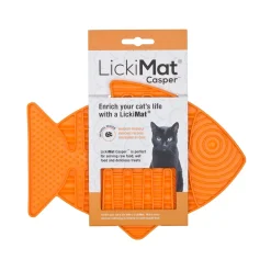 Innovative Pet Lickimat Casper Slow Feeding Mat for Cats - Orange