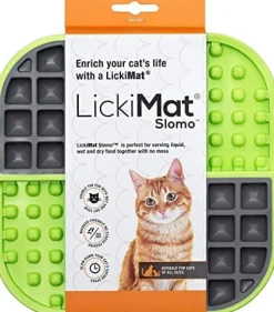 Innovative Pet Lickimat Slowmo Combo Slow Feeding Mat for Cats - Green