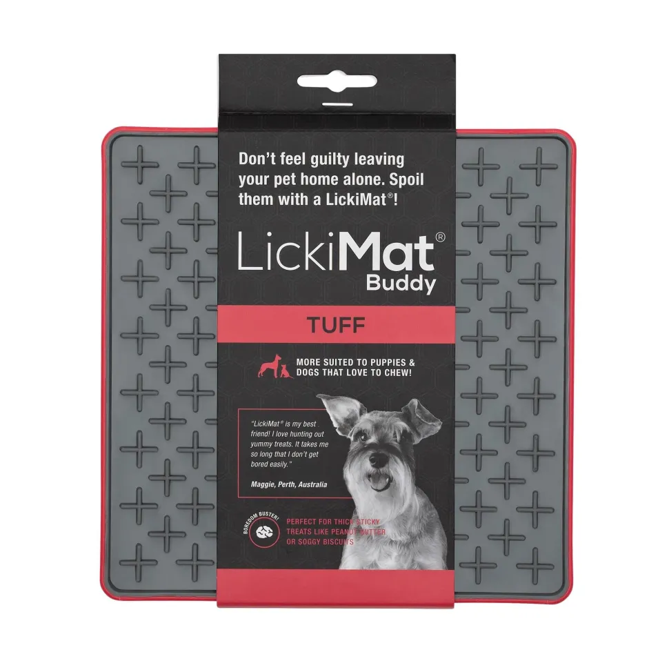 Innovative Pet Lickimat Tuff Buddy Durable Slow Feeding Mat for Dogs - Red