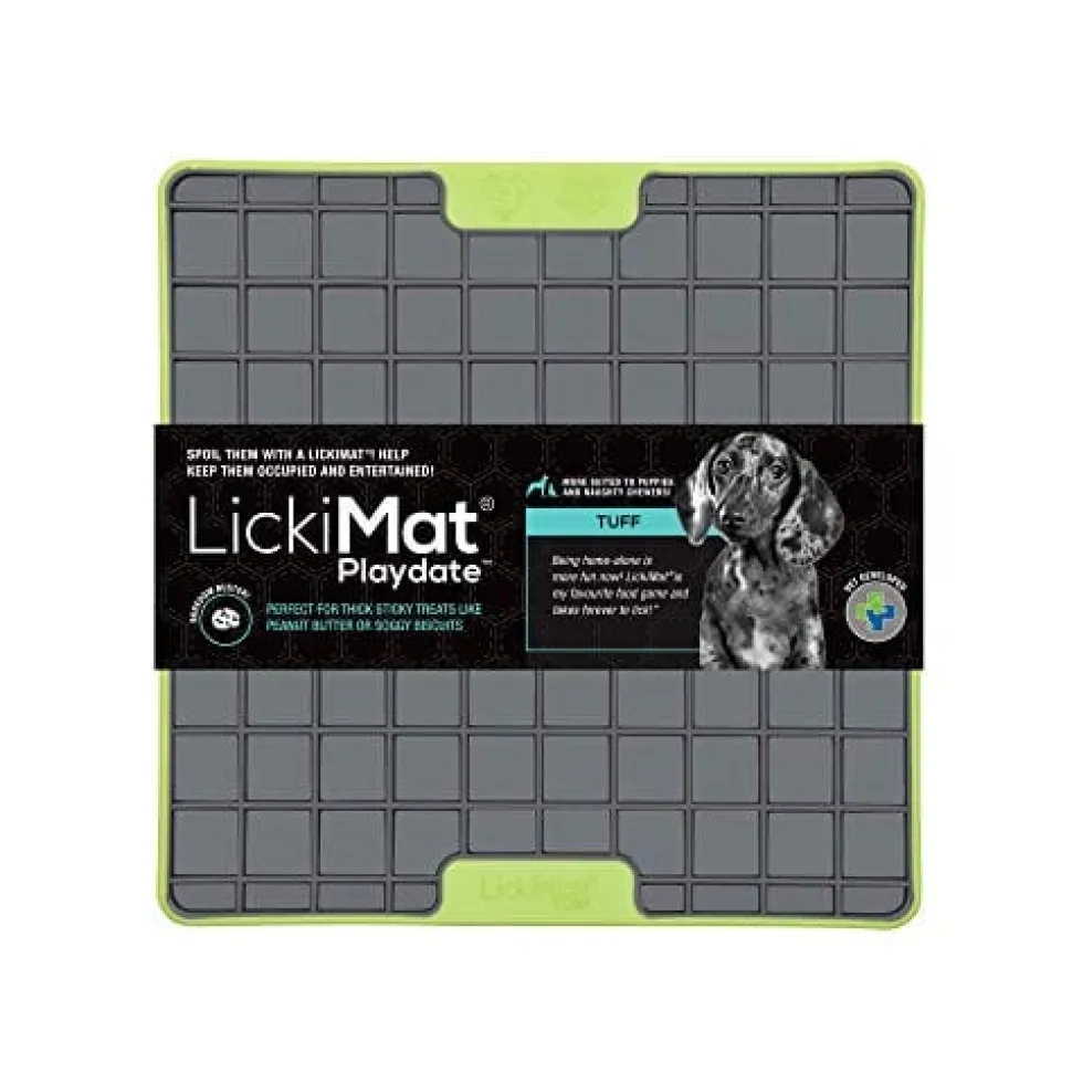 Innovative Pet Lickimat Tuff Playdate Slow Feeding Mat for Dogs - Green