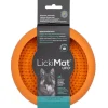 Innovative Pet Lickimat UFO Suction Grip Slow Feeding Rubber Cat and Dog Bowl - Orange