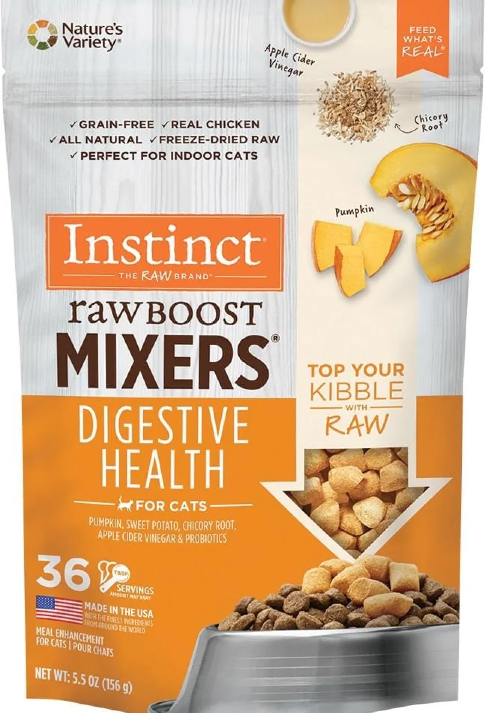 Instinct Digestive Health Raw Boost Mixers Freeze-Dried Cat Food Toppers - 5.5 Oz