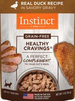 Instinct Healthy Cravings Grain-Free Duck Wet Cat Food Pouch - 3 Oz - Case of 24