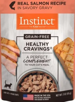 Instinct Healthy Cravings Grain-Free Salmon Wet Cat Food Pouches - 3 Oz - Case of 24