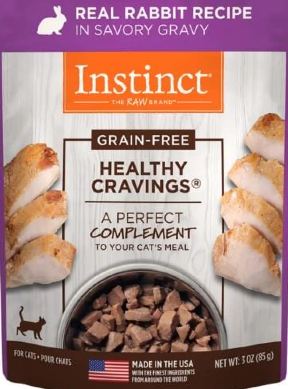Instinct Healthy Cravings Grain Free Real Rabbit Recipe Natural Wet Cat Food Topper