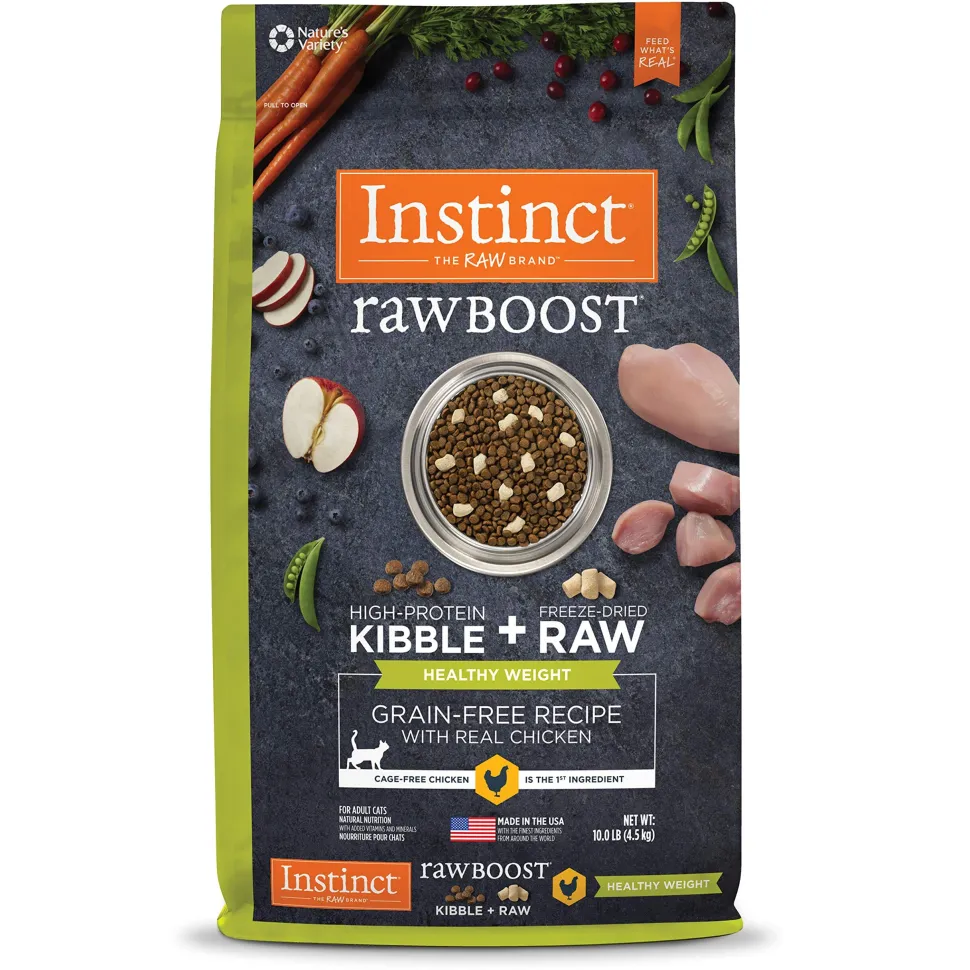 Instinct Raw Boost Healthy Weight Adult Grain Free Recipe with Real Chicken Natural Dry Cat Food