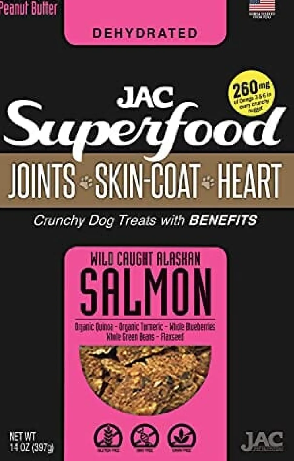 JAC Pet Nutrition Salmon (joint, skin, coat, heart) Dog Treats - 14 Oz
