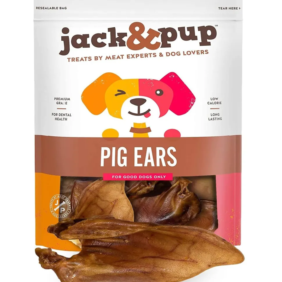 Jack & Pup Pigs Ears Dog Natural Chews - 15 Pack