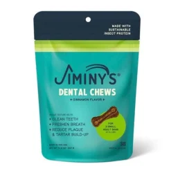 Jiminy's Cinnamon Flavored Dental Dog Chews - Small - 20 Count - 12 Oz