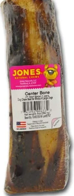 Jones Natural Chews Natural Meaty Beef Center Bones Natural Dog Chews - 7 Inch - 20 Count