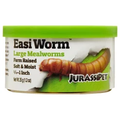 Jurassipet Jurrassidiet Easi-Worms Moist Mealworms Reptile Food - Large - 3/4-1 Inch - 1.2 Oz