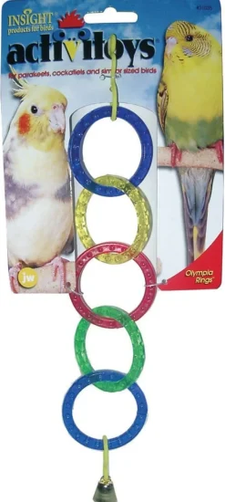 JW Pet Activitoys Olympic Rings Plastic Bird Toy