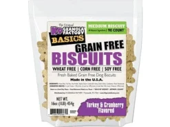 K9 Granola GRAIN FREE Simply Biscuits Turkey & Cranberry - Medium Crunchy Dog Treats - 1lb