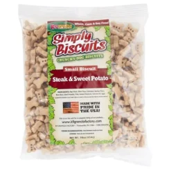 K9 Granola Simply Biscuits Steak & Sweet Potato - Small Crunchy Dog Treats - 1lb