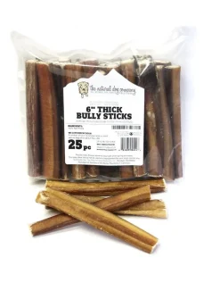 K-9 Kraving Treats 6" Beef Bully Sticks (cleaned odor free) Baked Dog Treats - Case of 50