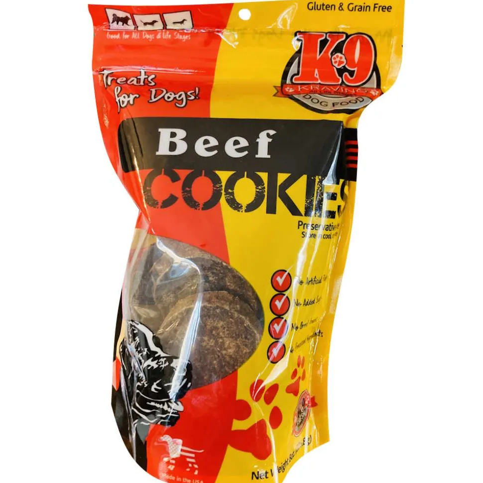 K-9 Kraving Treats Canine Cookies Beef Baked Dog Treats - 8 oz Bag