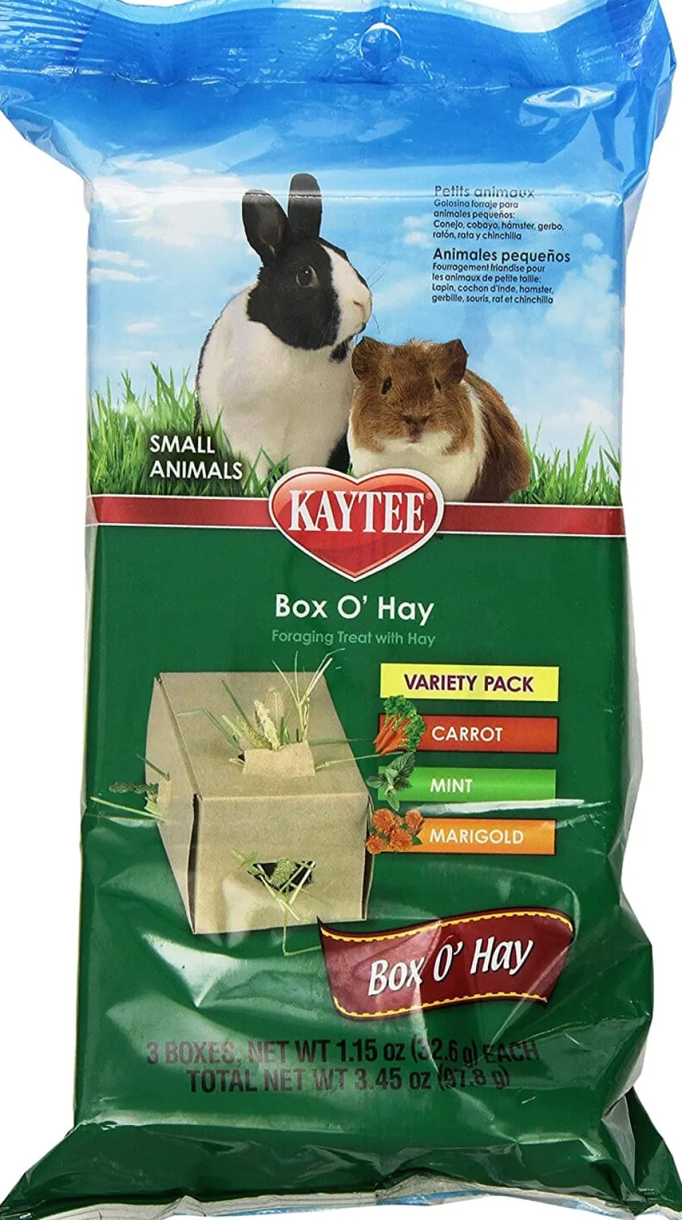 Kaytee Box O' Hay Variety Pack Carrot, Mint, and Marigold - 3.45 Oz