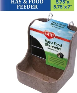 Kaytee Hay & Food Bin Feeder With Quick Locks - 5.75 in X 6 in X 7 in