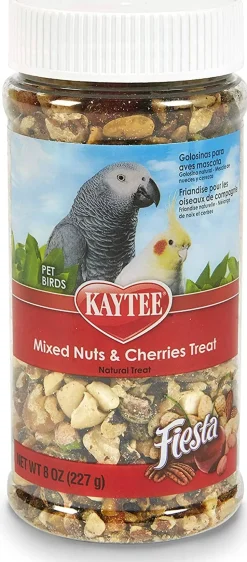 Kaytee Mixed Nuts and Cherries Treat Jar for Pet Birds - 8 Oz
