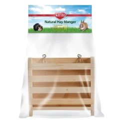 Kaytee Natural Wooden Hay Manger Wood Grain - Large
