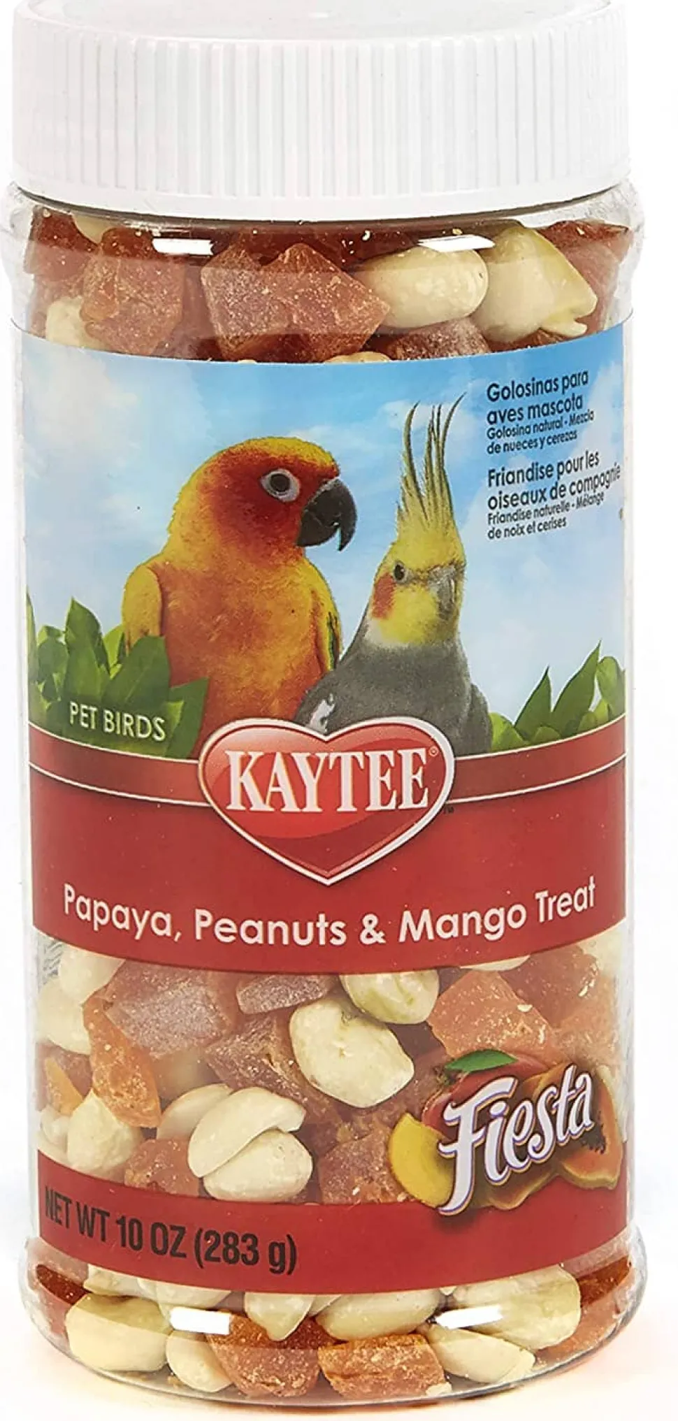 Kaytee Papaya, Peanuts and Mango Treat Jar for All Pet Birds - 10 Oz